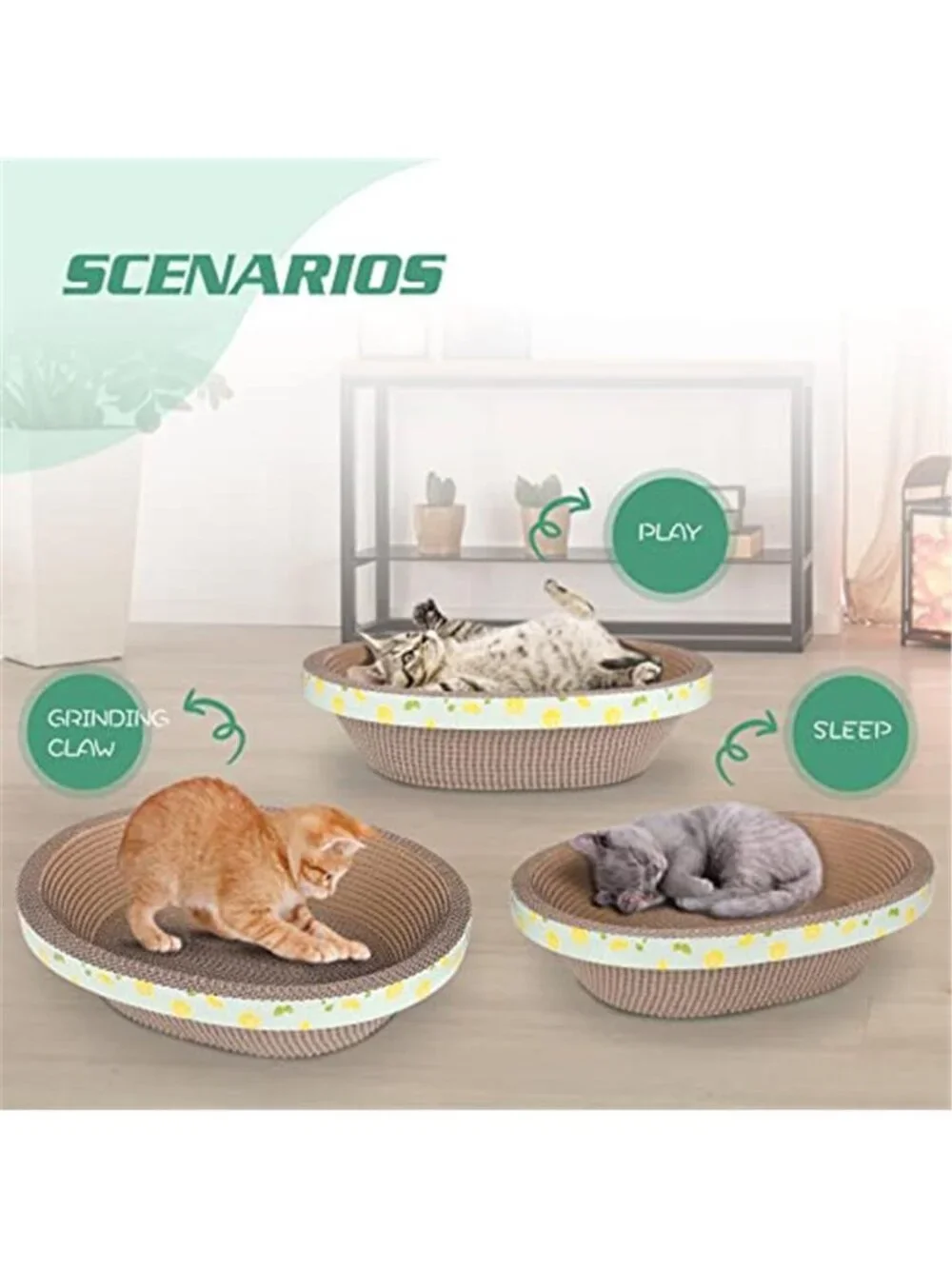Cat Scratcher Bed Cardboard Cat Scratcher Lounge Nest Durable Cat Scratching Pad